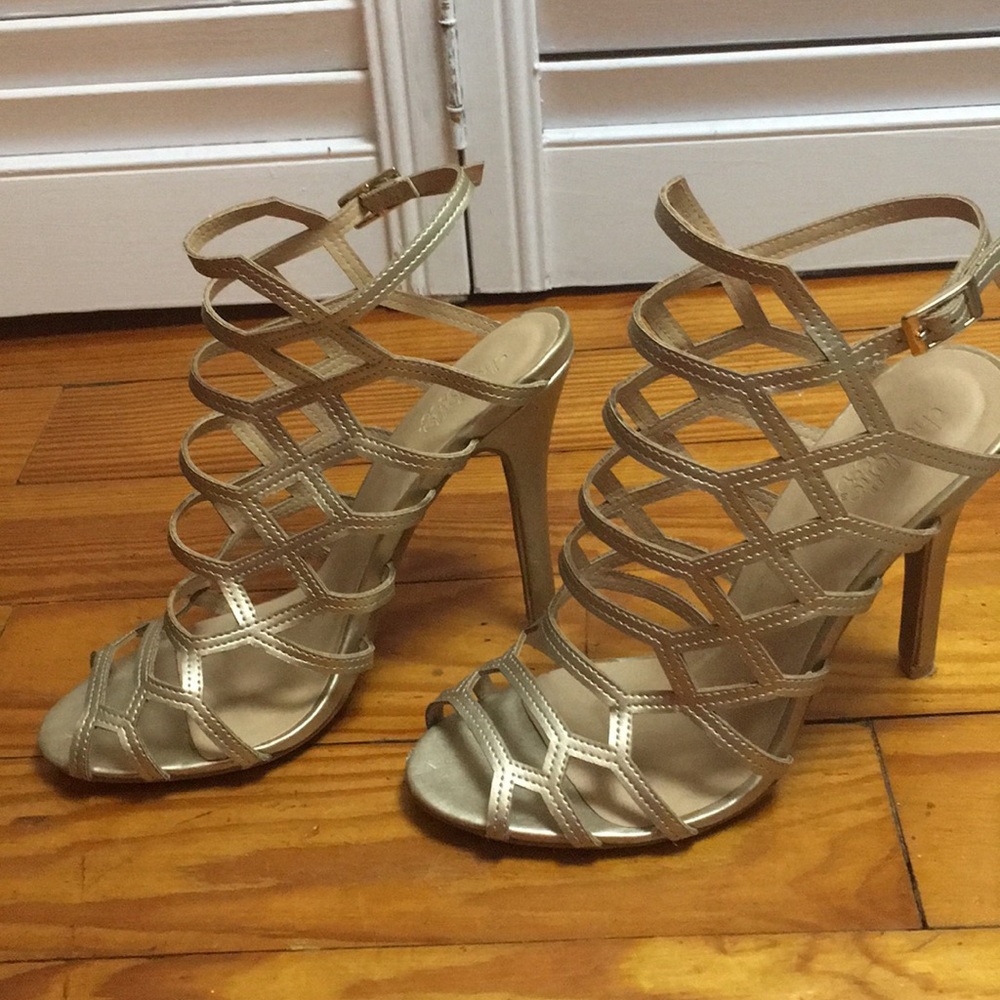Charlotte Russe Gold Strappy Heels Worn Twice - Picture 7 of 8
